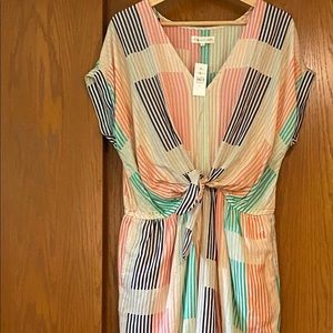 Lou & Grey tie-waist midi dress with pockets